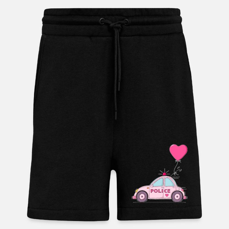Police Herz Rosa - Shorts - made by SPREAD - SOLID BLACK