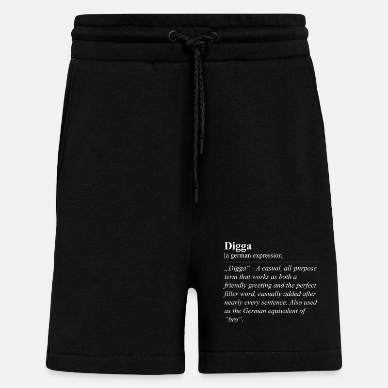 Digga Funny German Idiom - Shorts - made by SPREAD - SOLID BLACK