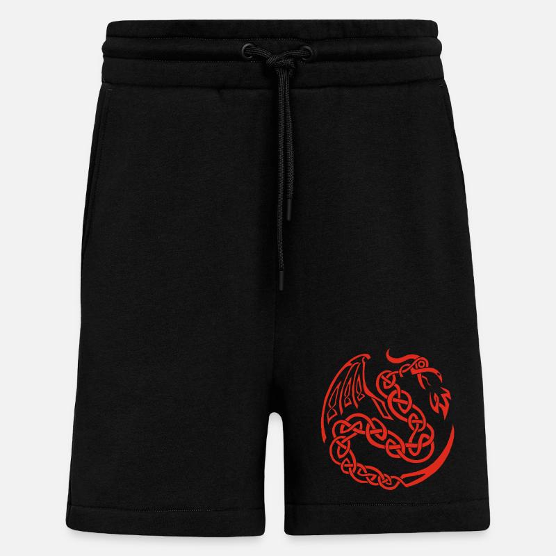 Roter keltischer Drache - Shorts - made by SPREAD - SOLID BLACK