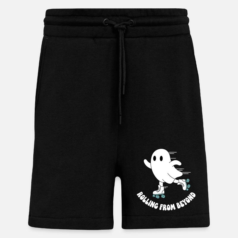 Ghost on roller skates - Shorts - made by SPREAD - SOLID BLACK