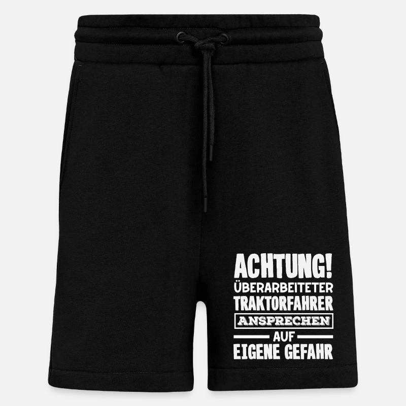 Achtung überarbeiteter Traktorfahrer - Shorts - made by SPREAD - SOLID BLACK