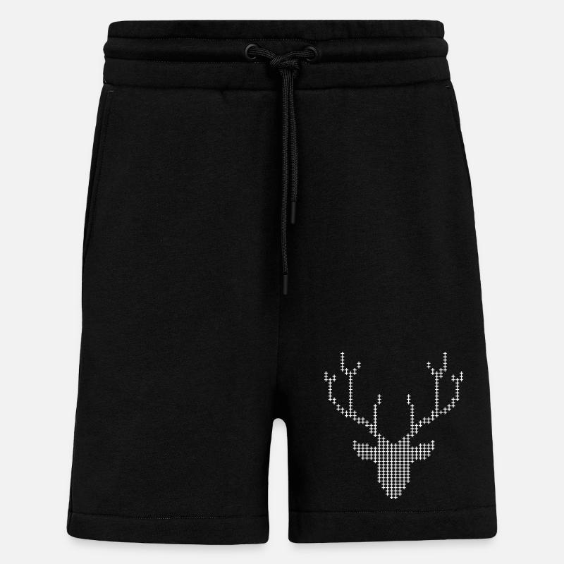 Pixel Deer-Geweihe - Shorts - made by SPREAD - SOLID BLACK