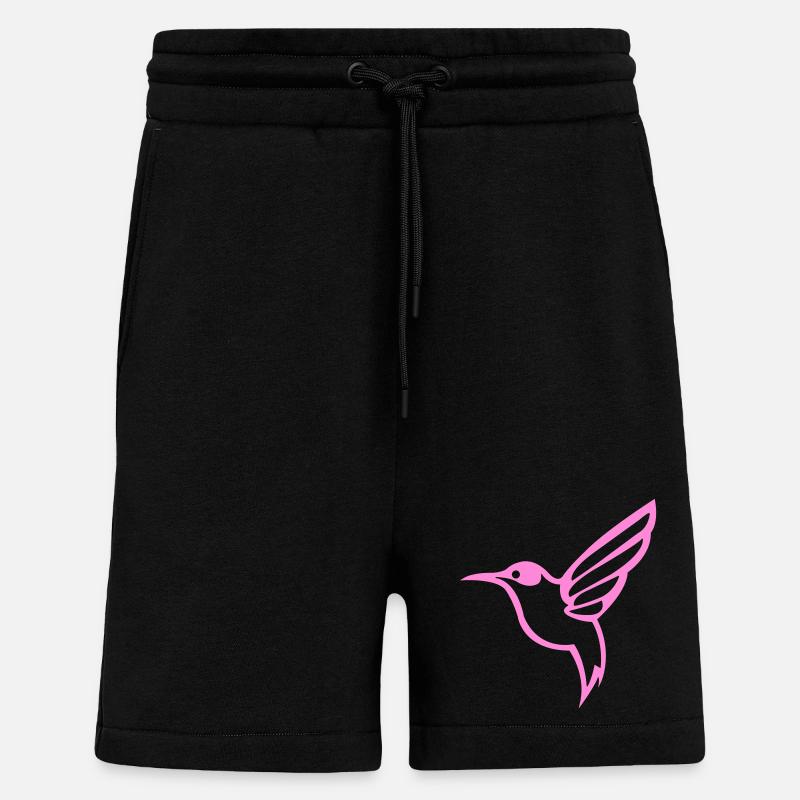 Uccello colibrì - Pantaloncini ecologici casual Made in UE - SOLID BLACK