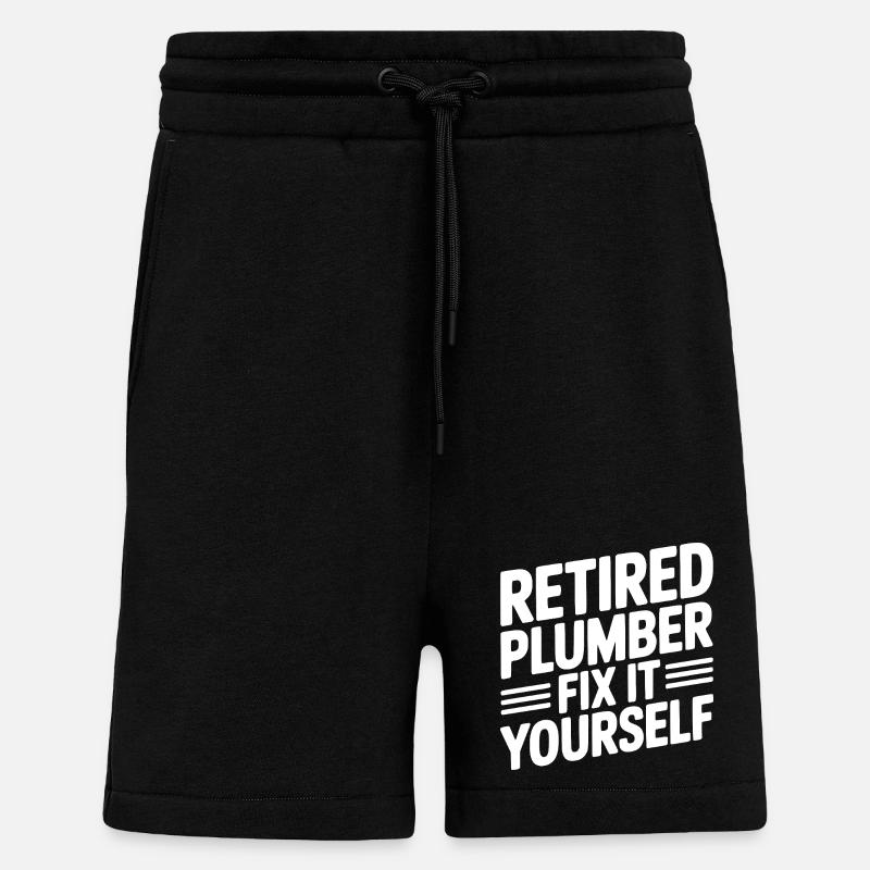 Retired Plumber Fix it Yourself - Shorts - made by SPREAD - SOLID BLACK