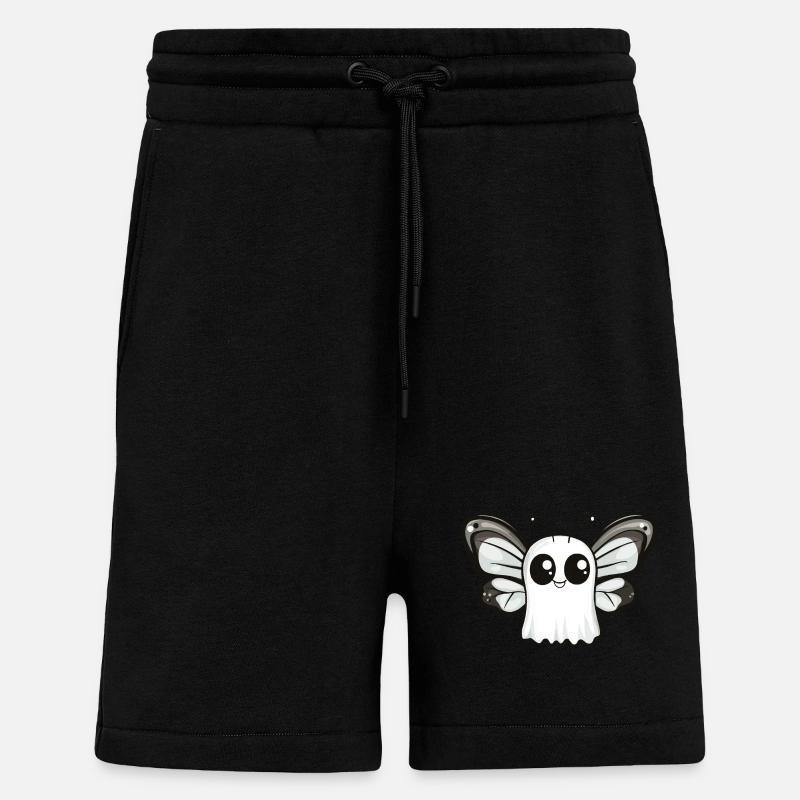 Butterfly Halloween Comic Ghost - Shorts - made by SPREAD - SOLID BLACK