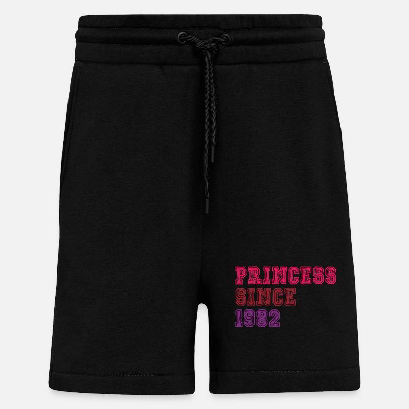 1982 Anniversaire Princesse - Short bio décontracté fabriqué en UE - SOLID BLACK