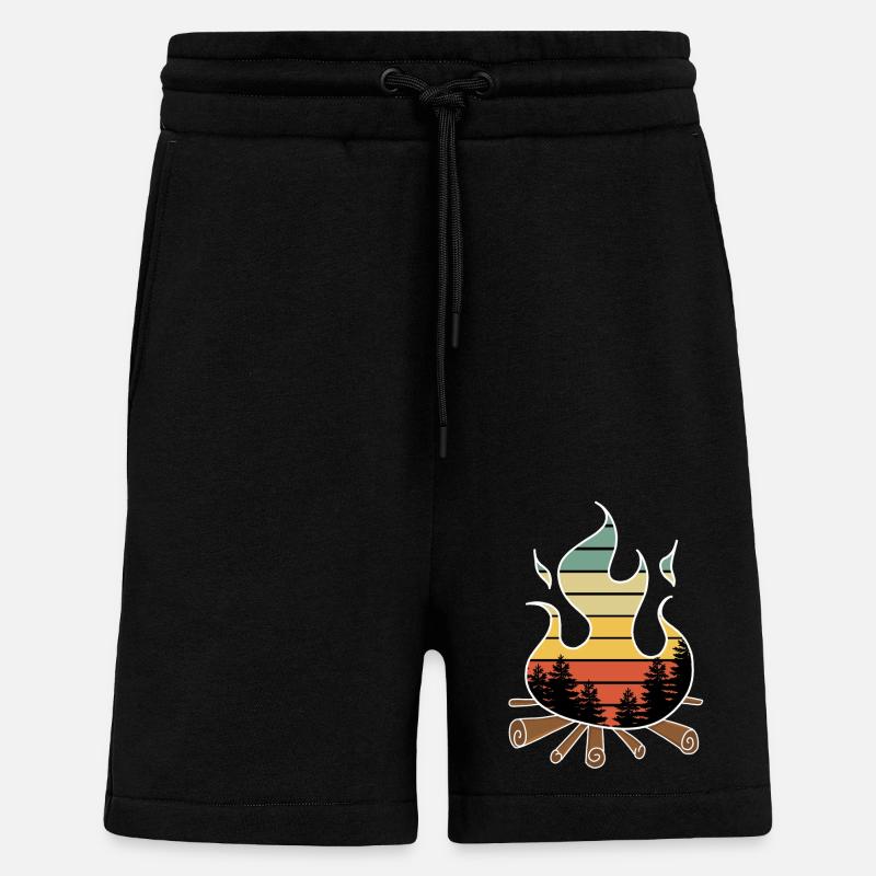 Feu de camp - Short bio décontracté fabriqué en UE - SOLID BLACK