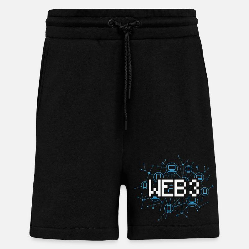 Web3 (en anglais) - Short bio décontracté fabriqué en UE - SOLID BLACK