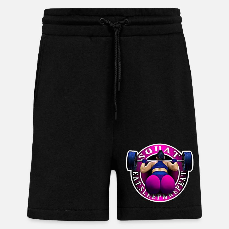 Squat, Eat, Sleep & Repeat. - Short bio décontracté fabriqué en UE - SOLID BLACK