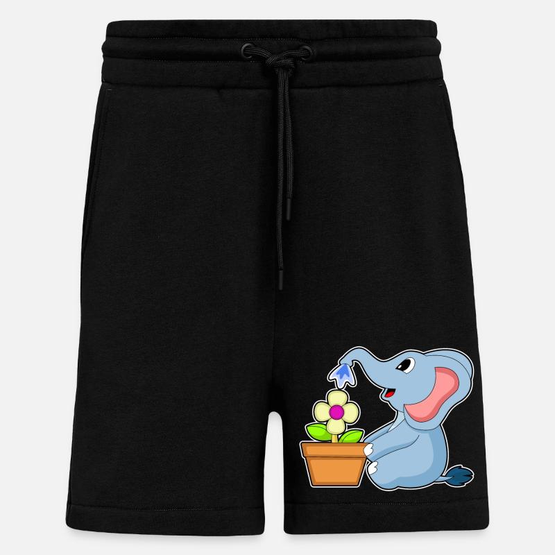 Fleur d’éléphant - Short bio décontracté fabriqué en UE - SOLID BLACK
