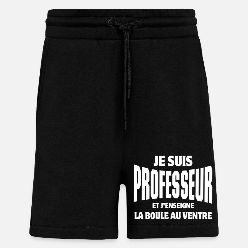 professeur, enseignant, école - Short bio décontracté fabriqué en UE - SOLID BLACK