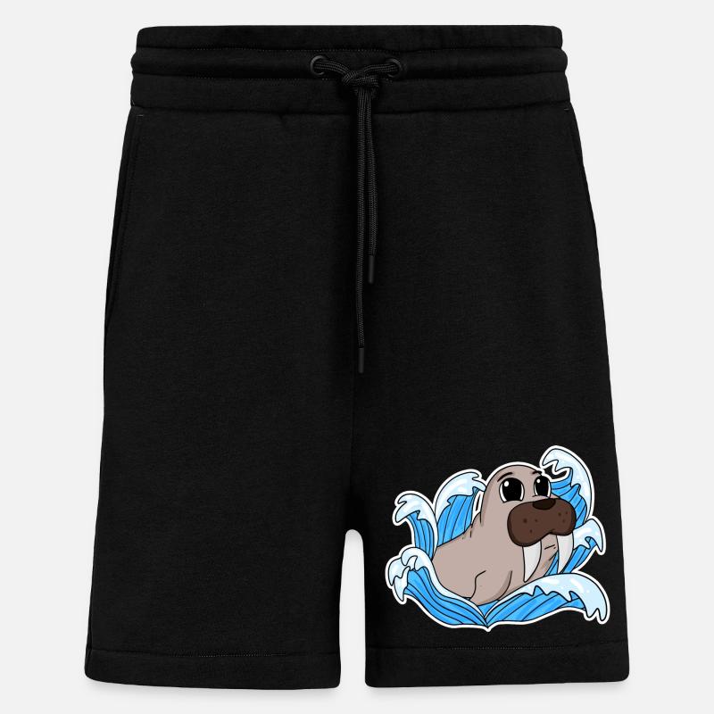 Sceau de morse - Short bio décontracté fabriqué en UE - SOLID BLACK