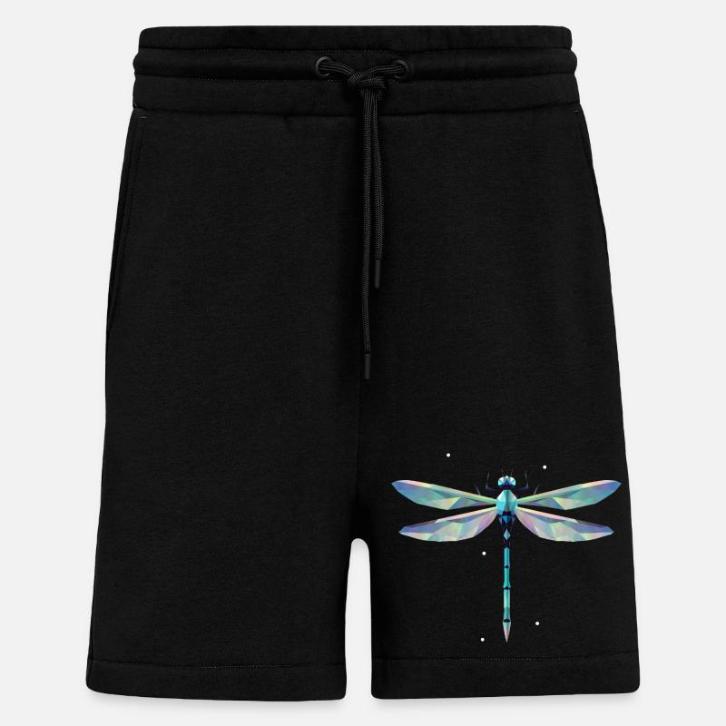 stilvolle filigrane Libelle im polygonalen Design - Shorts - made by SPREAD - SOLID BLACK