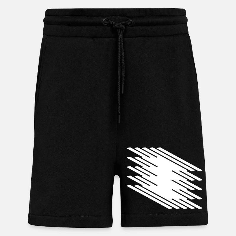 Abstract Dynamic Line Pattern - Shorts - made by SPREAD - SOLID BLACK