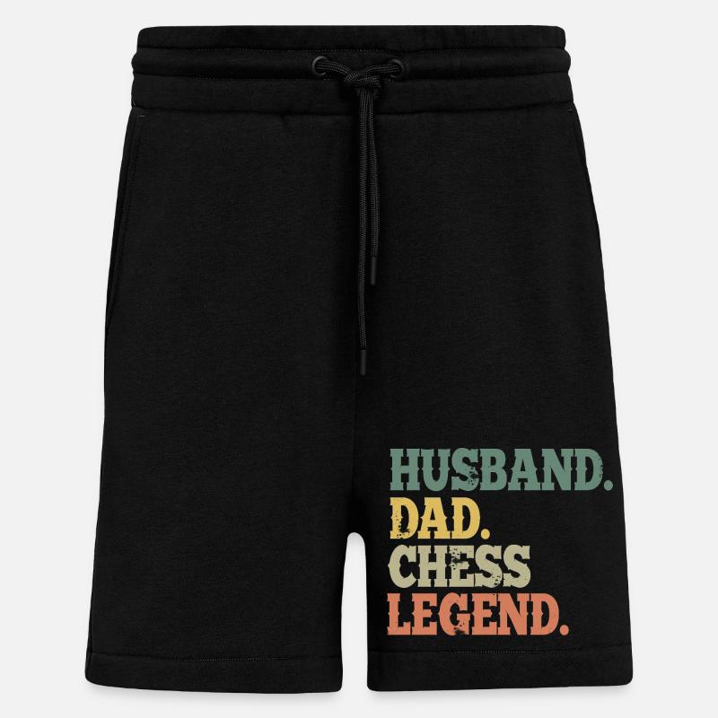 Papa d’échecs - Short bio décontracté fabriqué en UE - SOLID BLACK