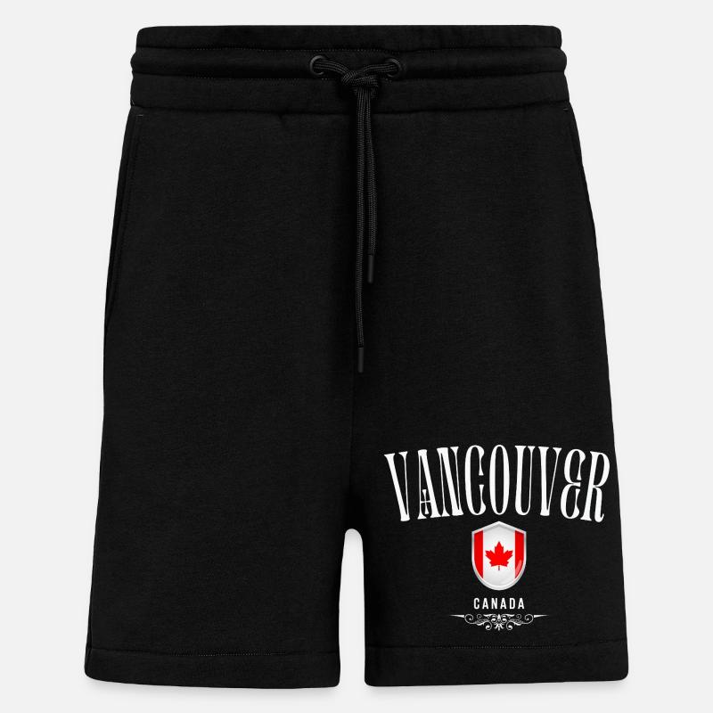 Vancouver Canada, souvenir de Vancouver - Short bio décontracté fabriqué en UE - SOLID BLACK