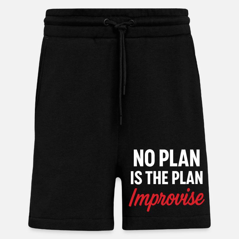 Motivational Message No Plan - Shorts - made by SPREAD - SOLID BLACK