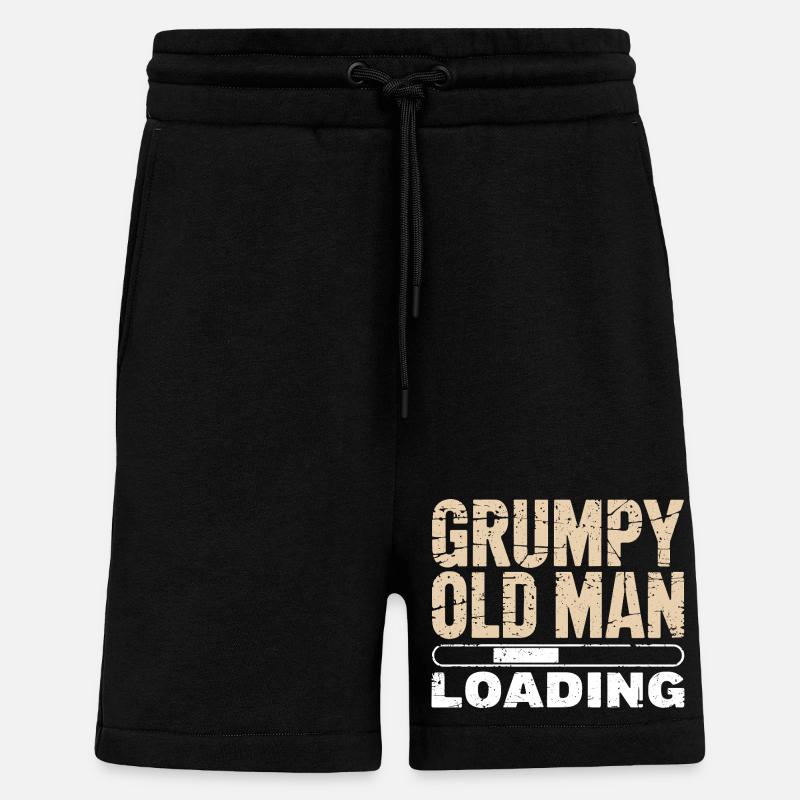 Grumpy Old Man Loading - Short bio décontracté fabriqué en UE - SOLID BLACK