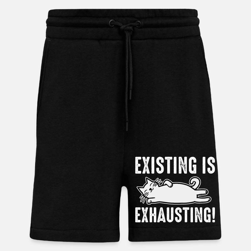 Existing Is Exhausting - Shorts - made by SPREAD - SOLID BLACK