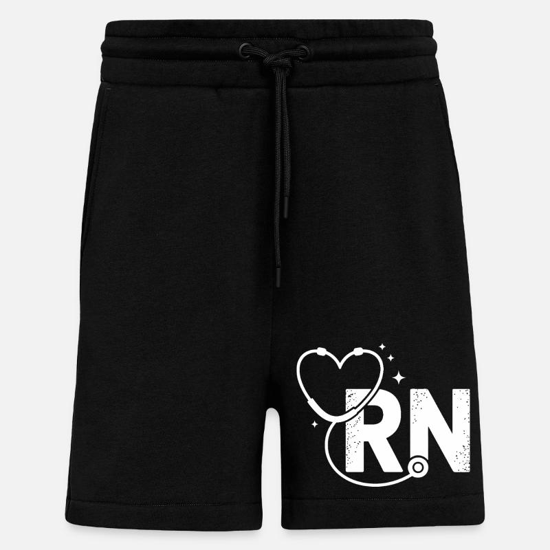 Herzloop RN logo with stars - Shorts - made by SPREAD - SOLID BLACK