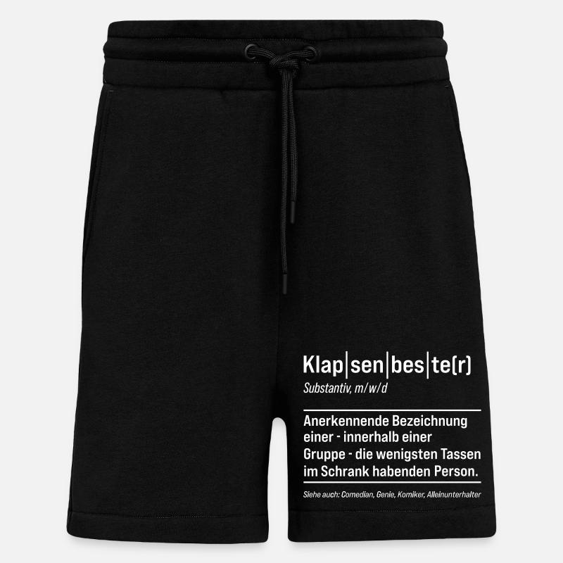 Klapenbester Definition Fun Sayings - Shorts - made by SPREAD - SOLID BLACK