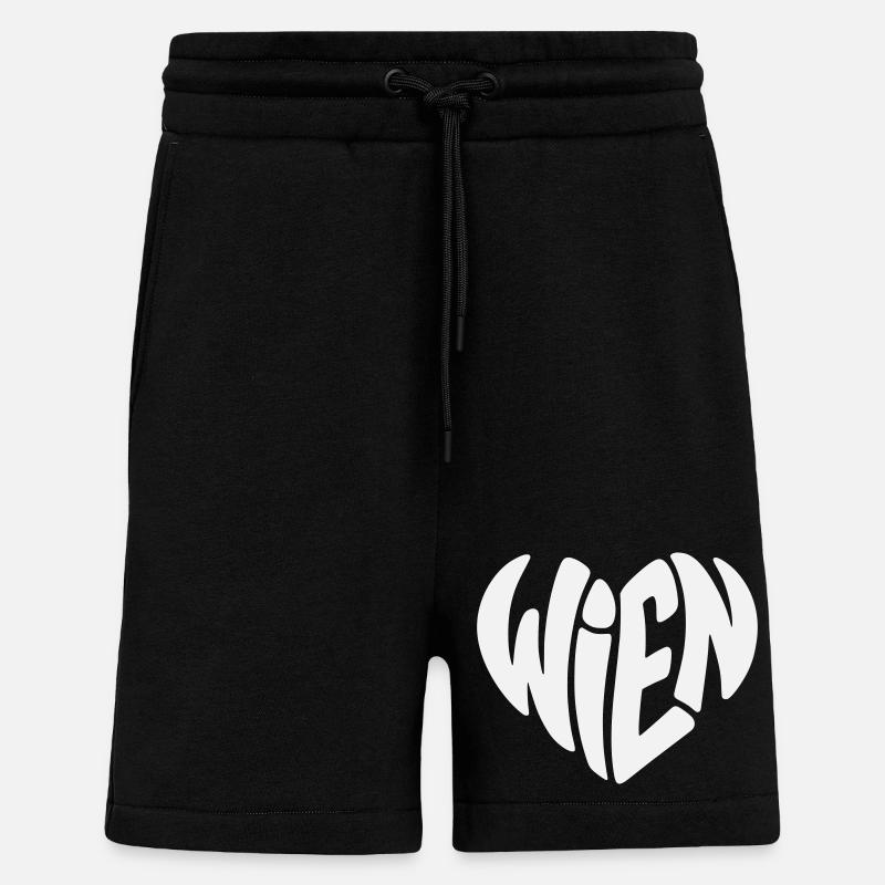 Vienna Typo Heart - Shorts - made by SPREAD - SOLID BLACK