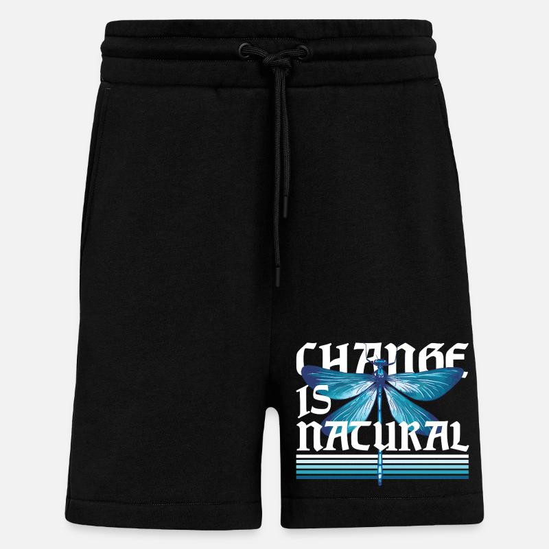 Dragonfly Dragonflies Change Is Natural - Shorts - made by SPREAD - SOLID BLACK