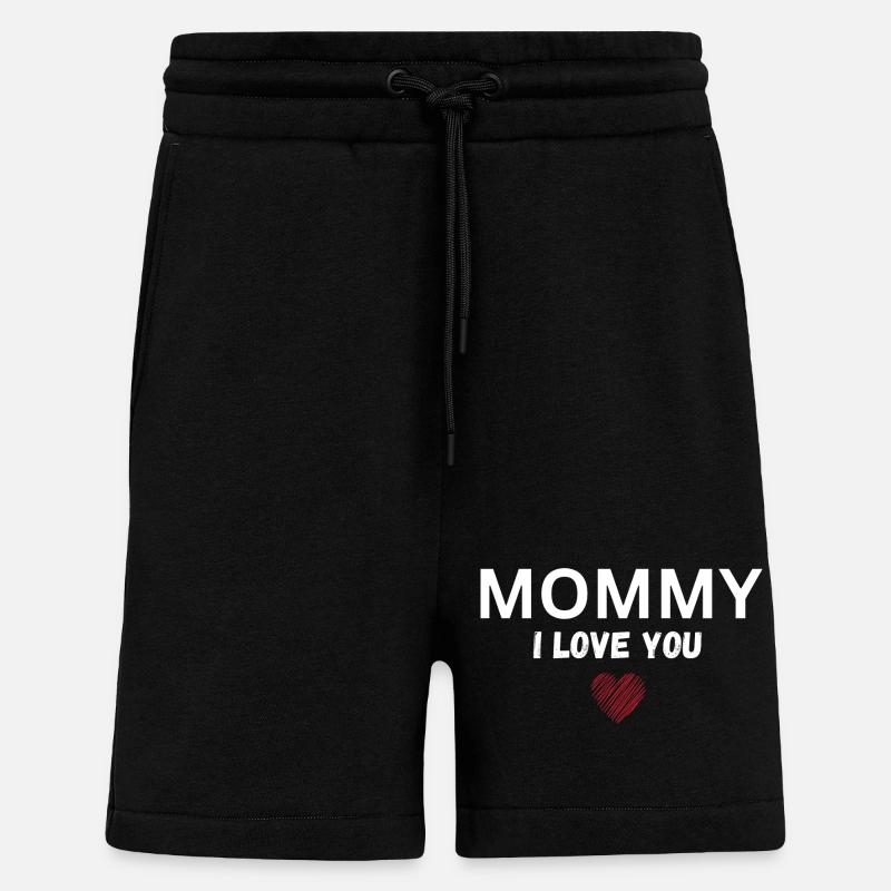 Maman je t’aime - Short bio décontracté fabriqué en UE - SOLID BLACK