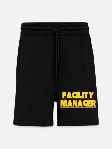 Facility Manager Technicien interne Gardien - Short bio décontracté fabriqué en UE - SOLID BLACK