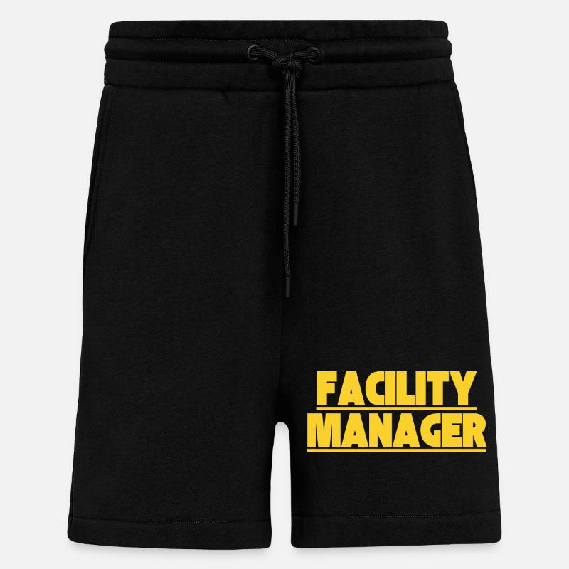 Facility Manager Technicien interne Gardien - Short bio décontracté fabriqué en UE - SOLID BLACK