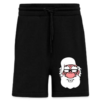 gesicht kopf opa alt grossvater schlafanzug mantel - Shorts - made by SPREAD - SOLID BLACK - Vorne