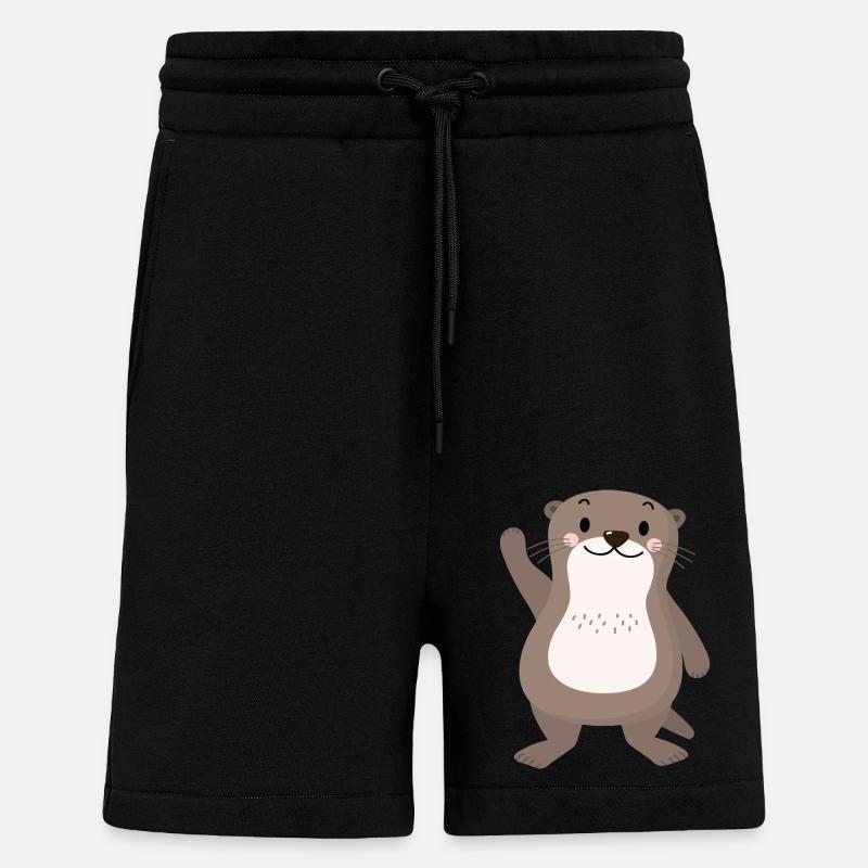 sußer Otter winkt - Shorts - made by SPREAD - SOLID BLACK