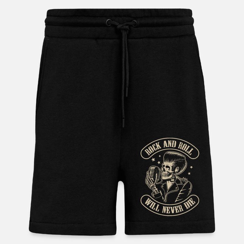Rock n Roll - Rockabilly - Short bio décontracté fabriqué en UE - SOLID BLACK