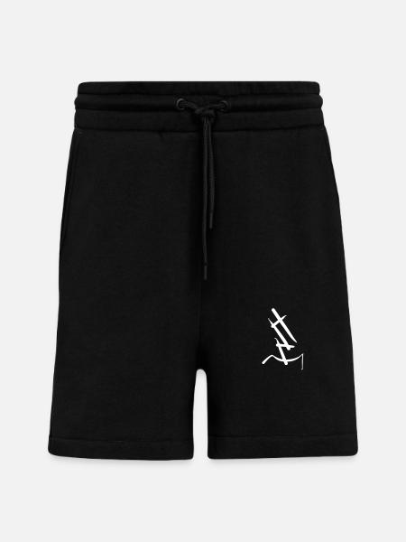 White E on black T-shirt - Shorts - made by SPREAD - SOLID BLACK