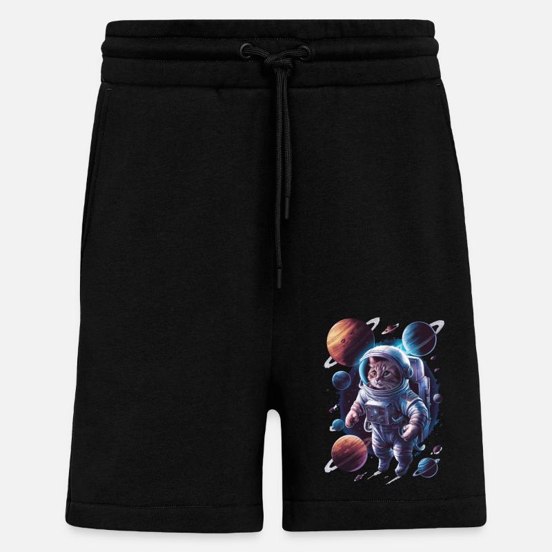 Space Cats Adventure Exploration - Shorts - made by SPREAD - SOLID BLACK