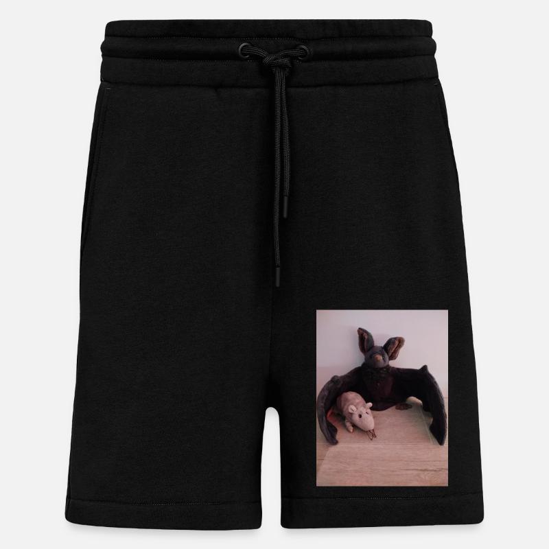 Night Wing Bat and Mouse - Shorts - made by SPREAD - SOLID BLACK