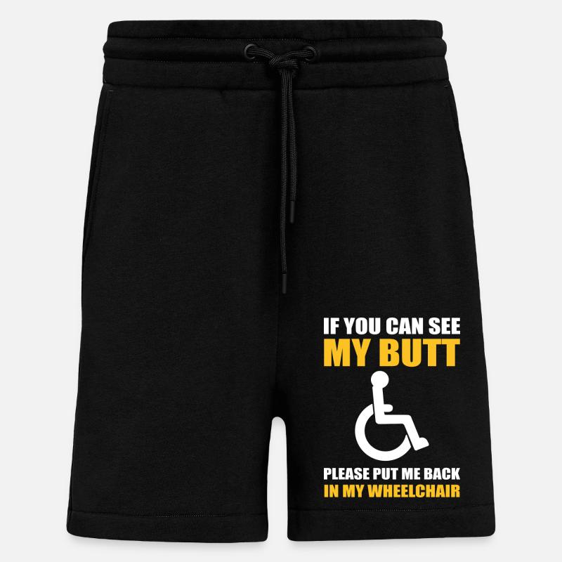 Fauteuil roulant - Short bio décontracté fabriqué en UE - SOLID BLACK