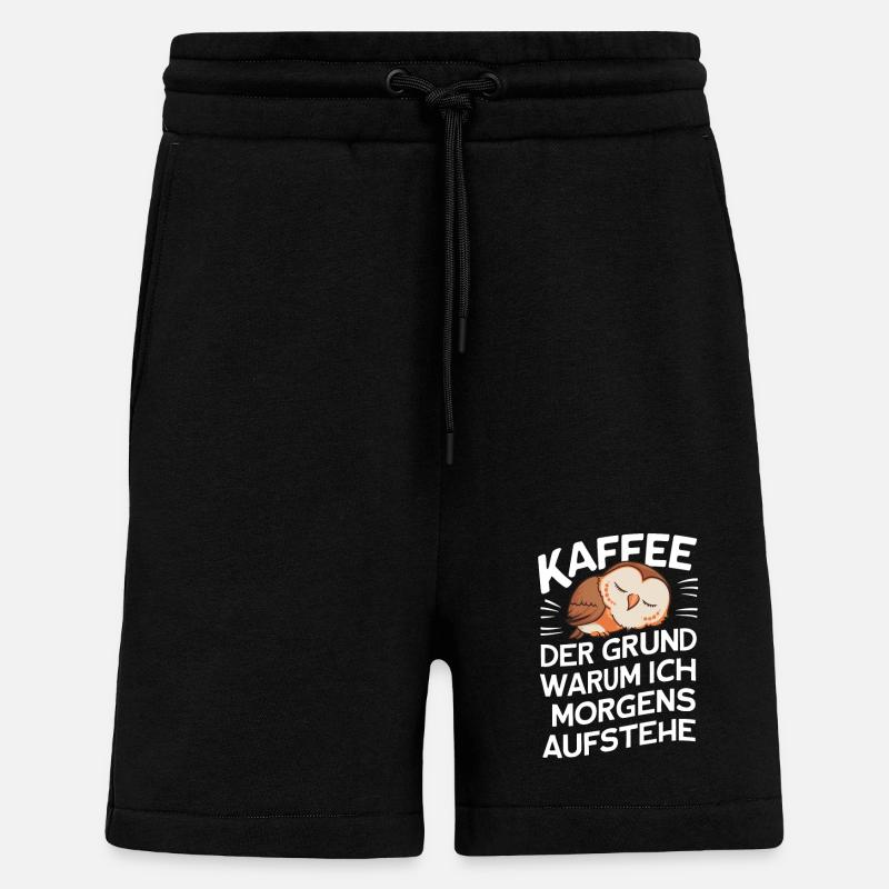 Nachteule Eule Eulen Vogel - Shorts - made by SPREAD - SOLID BLACK