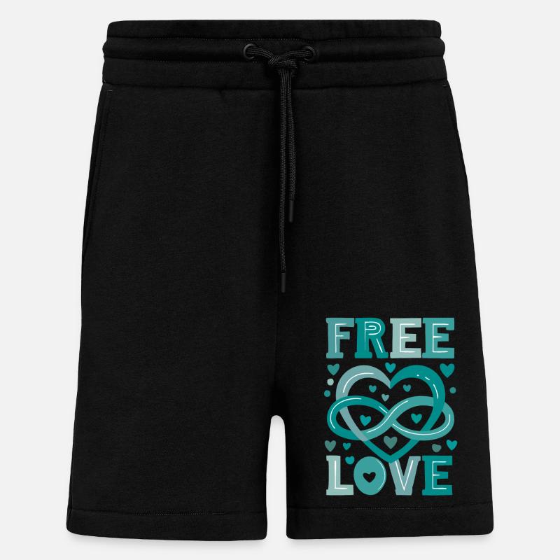 Polyamory Symbol - Green - Shorts - made by SPREAD - SOLID BLACK