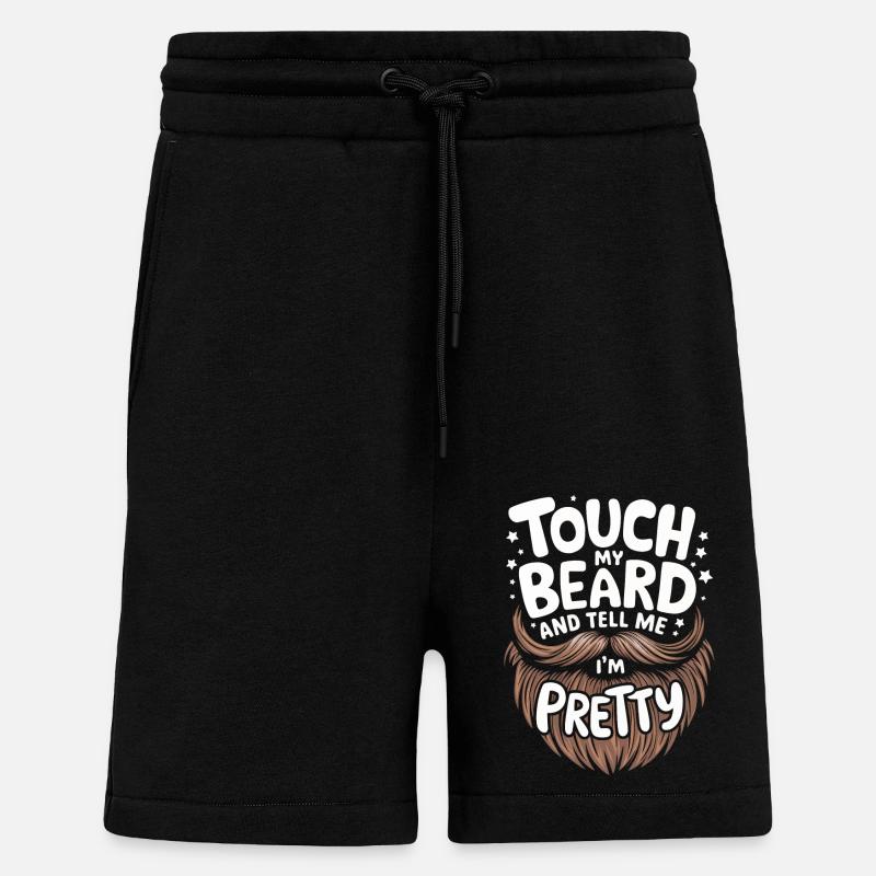 Beard Mustache Bearded Men - Shorts - made by SPREAD - SOLID BLACK