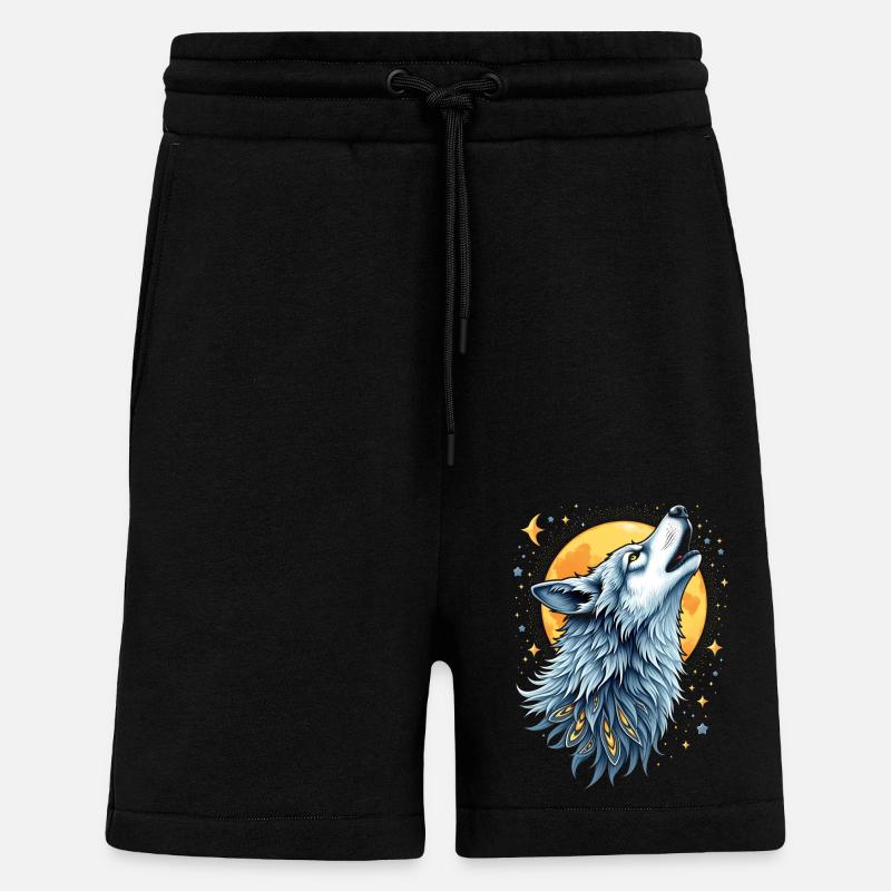 Herzlinie Wolf - Mond-Kunst - Shorts - made by SPREAD - SOLID BLACK