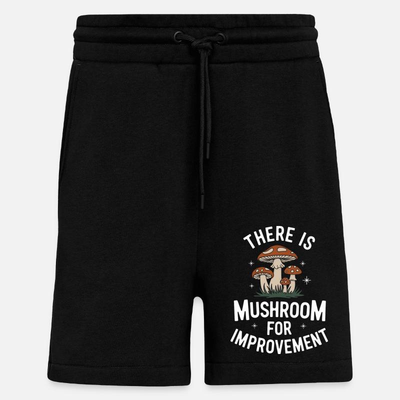 Champignons Champignons Champignon Champignon - Short bio décontracté fabriqué en UE - SOLID BLACK