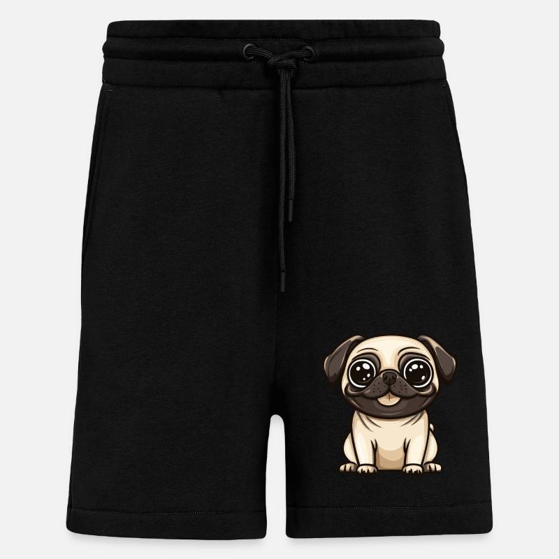 Pug Hund Niedlich - Shorts - made by SPREAD - SOLID BLACK