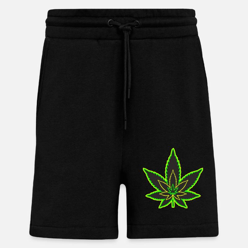 Cannabisblatt - Hanfblatt - Marihuana - Shorts - made by SPREAD - SOLID BLACK