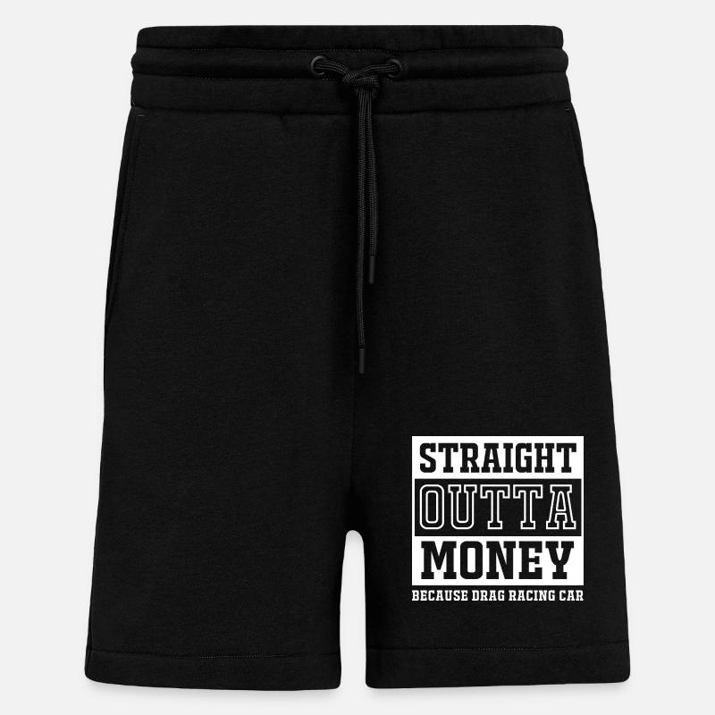 Course de dragsters - Short bio décontracté fabriqué en UE - SOLID BLACK