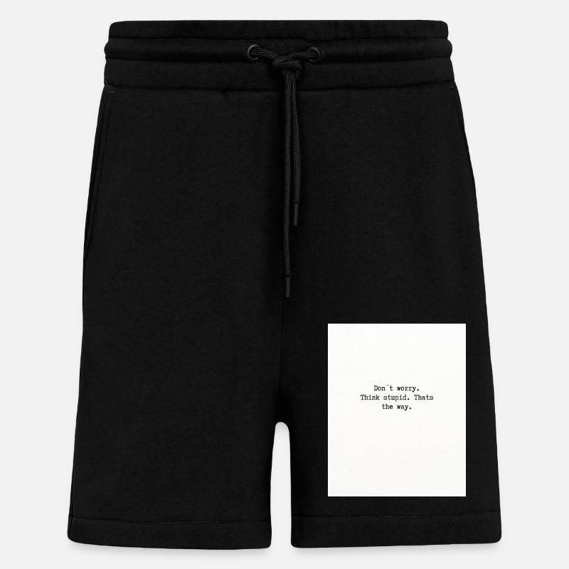 Penser stupide - Short bio décontracté fabriqué en UE - SOLID BLACK