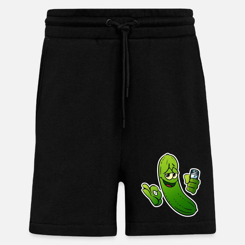 Gurkenheld Cartoon - Shorts - made by SPREAD - SOLID BLACK