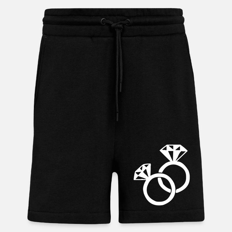 Les bagues en diamant - Short bio décontracté fabriqué en UE - SOLID BLACK