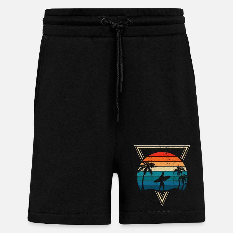 Sunset Surf and Palm Coast - Shorts - made by SPREAD - SOLID BLACK