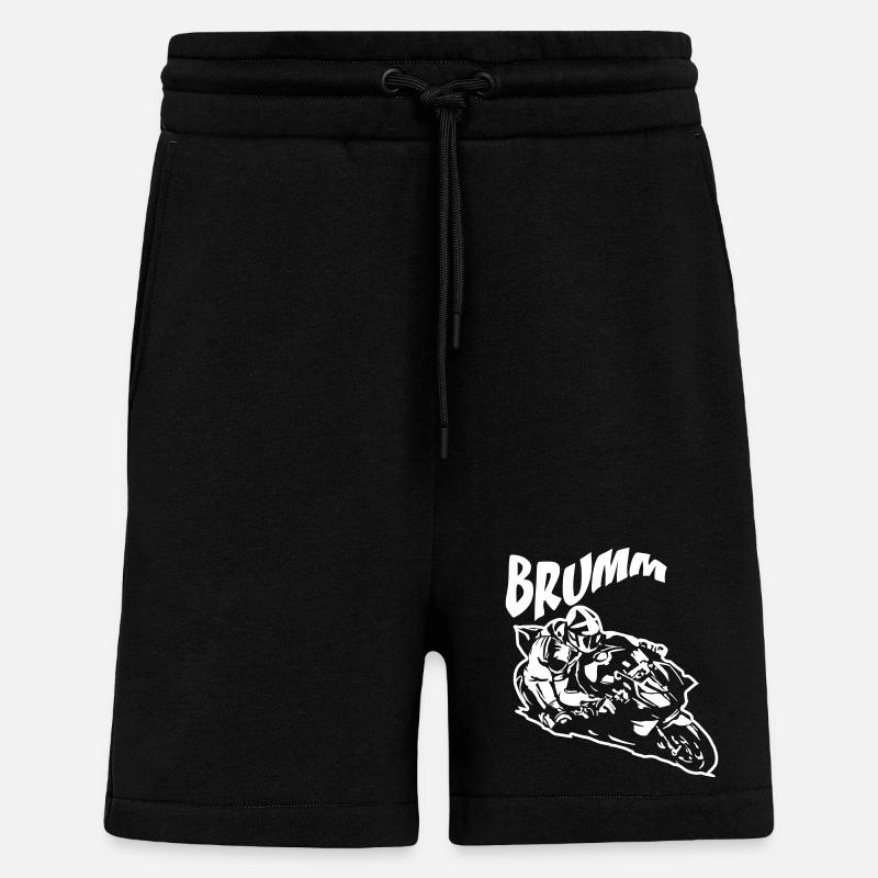 Brumm Biker Blanc - Short bio décontracté fabriqué en UE - SOLID BLACK